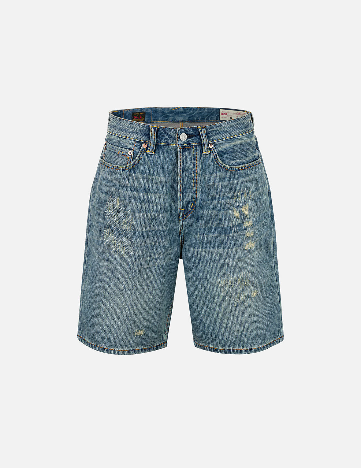 海鸥印花常规版型牛仔短裤